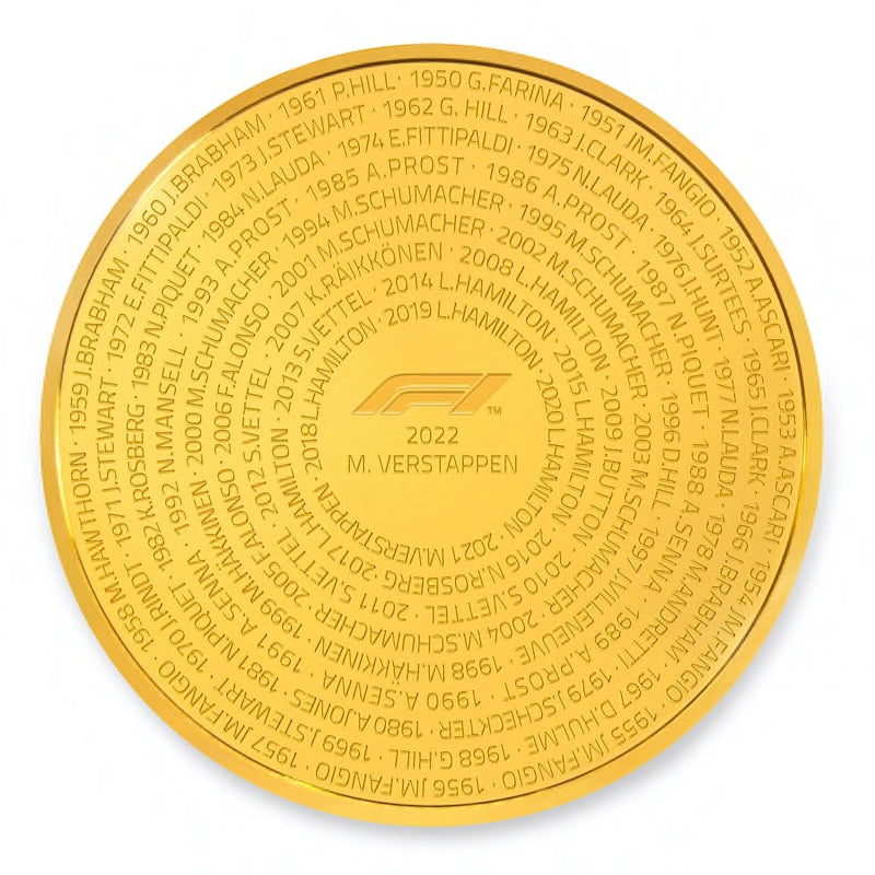 All the Formula 1® Champions 1950-2022, 1kg Gold Proof 2023