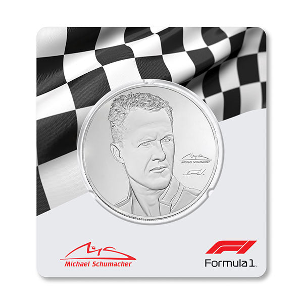 91 oz Silver coin 2020 Michael Schumacher PAMP PP Acrylic Block