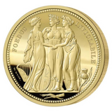 Three Graces of William Wyon 22k Gold Sovereign Set