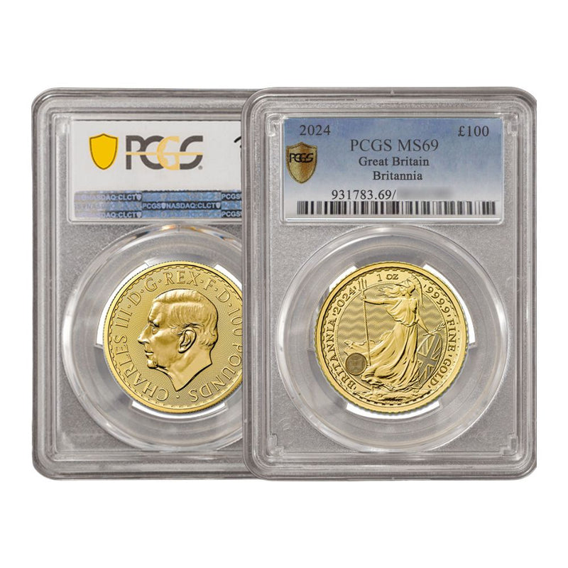 PCGS-Graded Britannia £100 1oz 2024 MS69