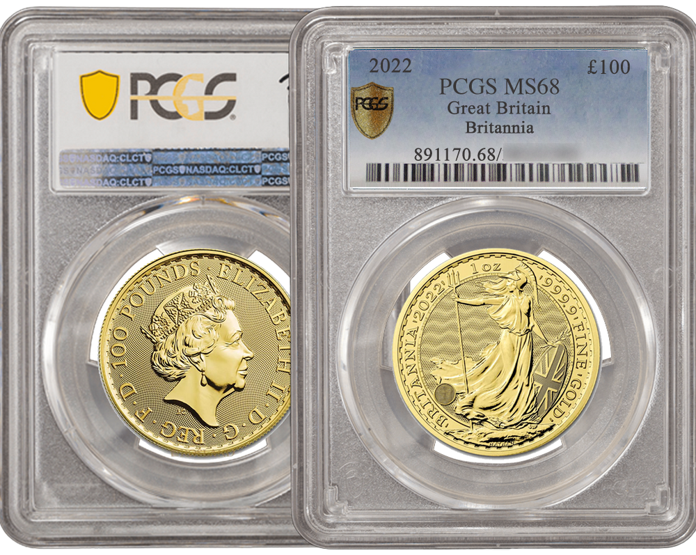 Britannia £100 1oz PCGS 2022 MS68 | Rosland Gold