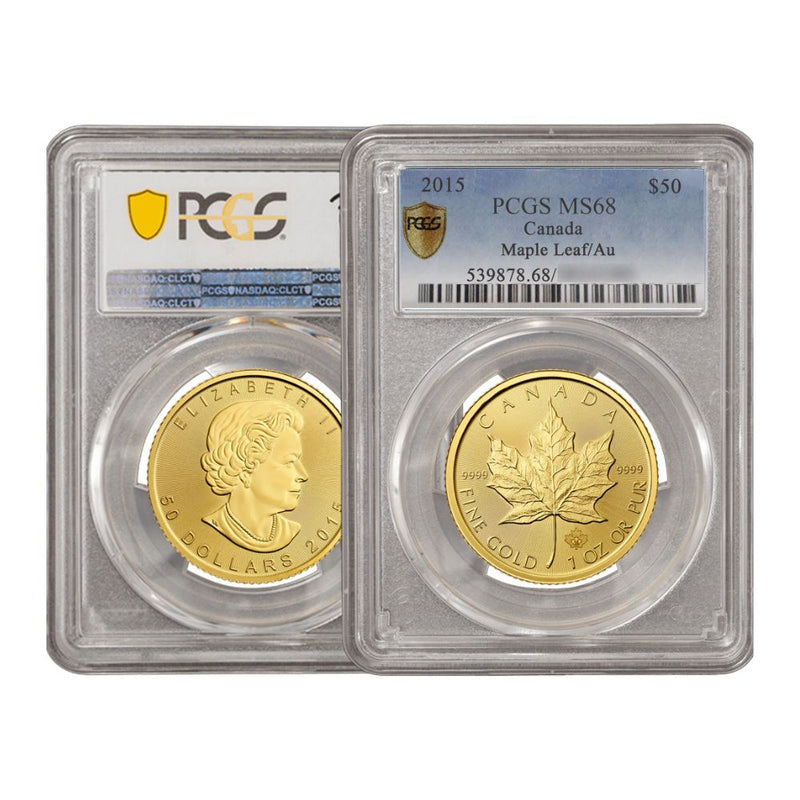 PCGS-graded 2015 Canada Maple Leaf 1oz MS68