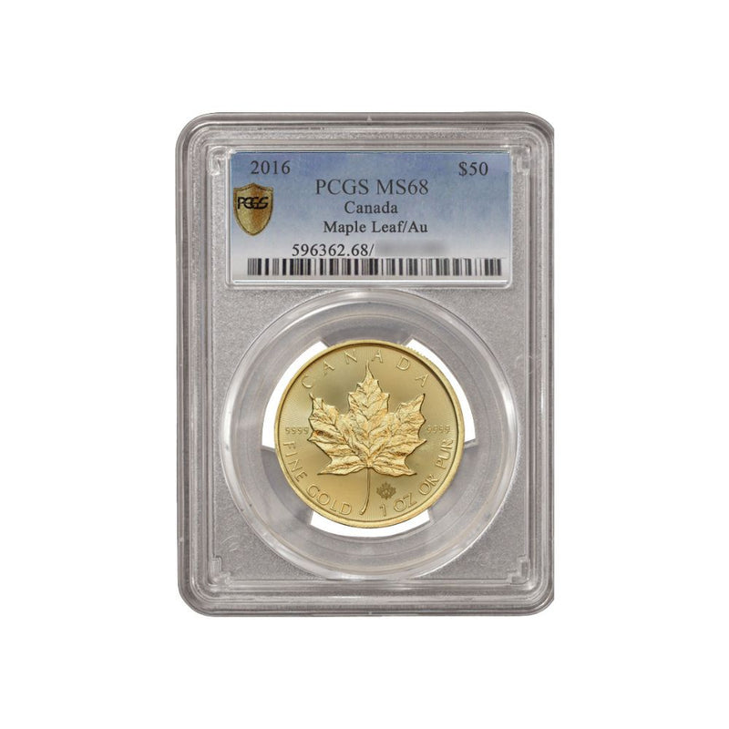 PCGS-graded 2016 Canada Maple Leaf 1oz MS68