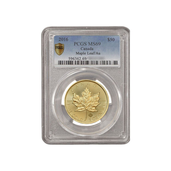 PCGS-graded 2016 Canada Maple Leaf 1oz MS69