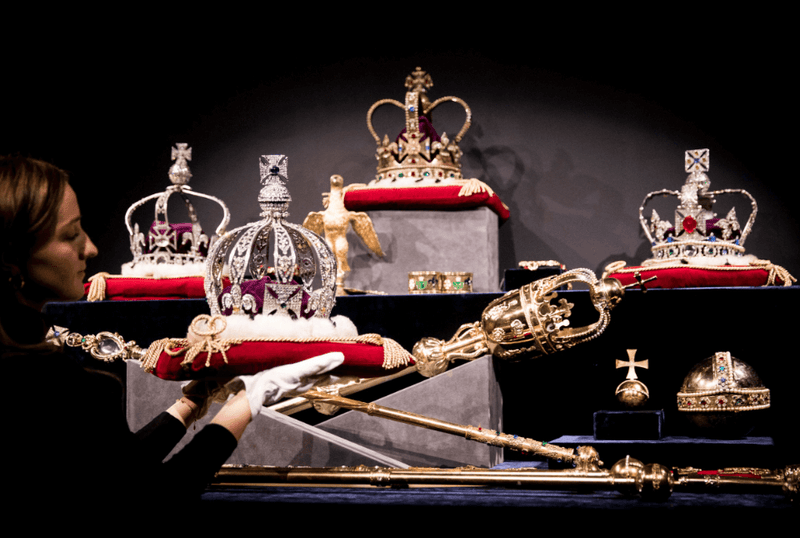 At the heart of the Crown Jewels collection are the Coronation Regalia: the sacred objects used during the coronation ceremony.