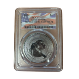 PCGS-graded Silver Lion & Eagle 2024 MS65