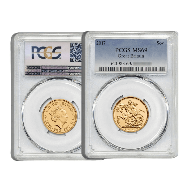 PCGS-Graded British Sovereign £1 Elizabeth II 2017 MS69