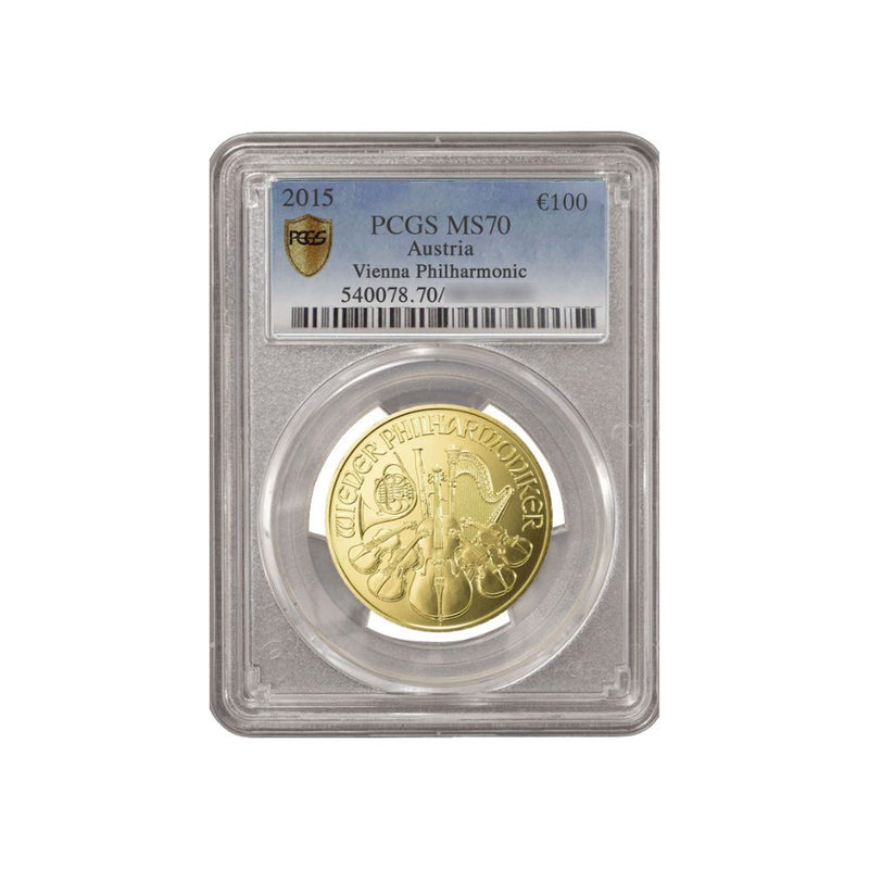 PCGS-graded Austrian Philharmonic 1oz 2015 MS70