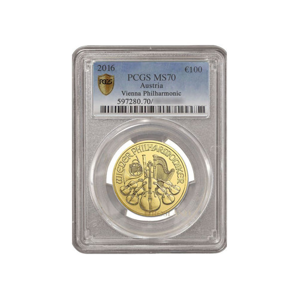 PCGS-graded Austrian Philharmonic 1oz 2016 MS70