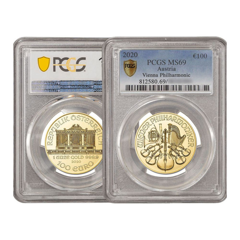 PCGS-graded Austrian Philharmonic 1oz 2020 MS69