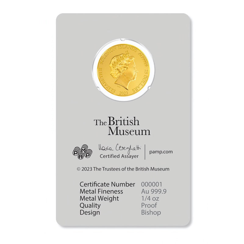 British Museum Lewis Chessmen - The Bishop - 1/4 oz Gold Coin 2023