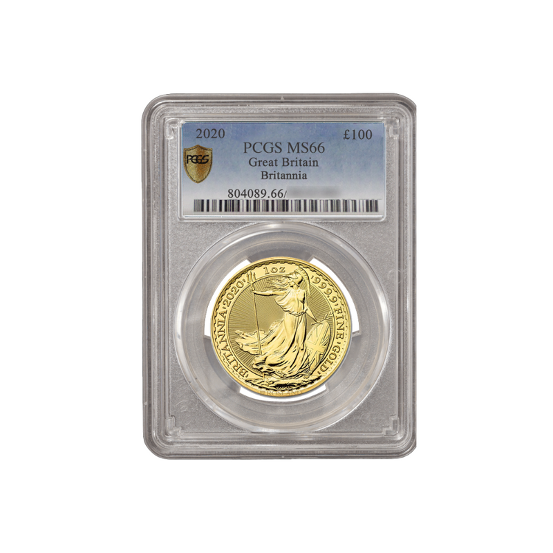 Britannia £100 1oz PCGS 2020 MS64-66