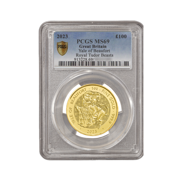 Royal Tudor Beasts 2023 Yale of Beaufort 1oz PCGS-graded