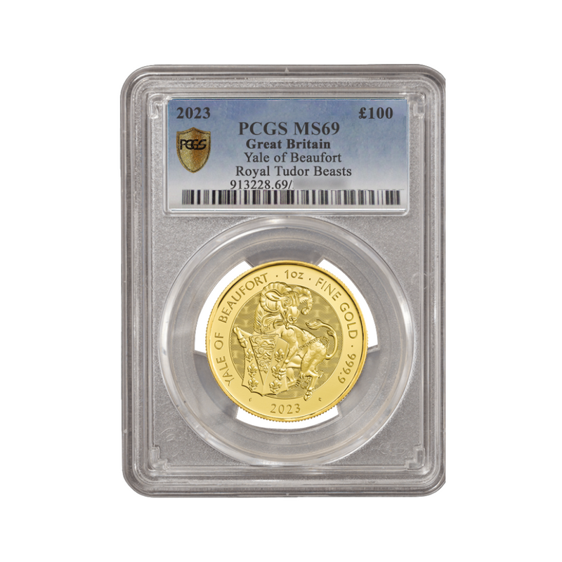 Royal Tudor Beasts 2023 Yale of Beaufort 1oz PCGS-graded