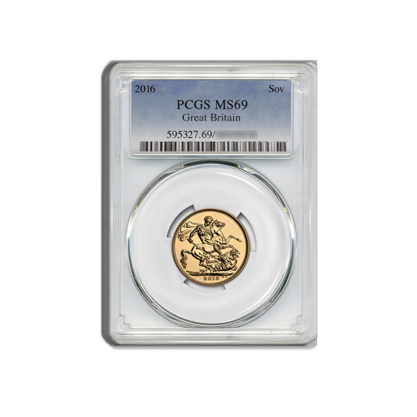 PCGS-Graded British Sovereign £1 Elizabeth II 2016 MS68