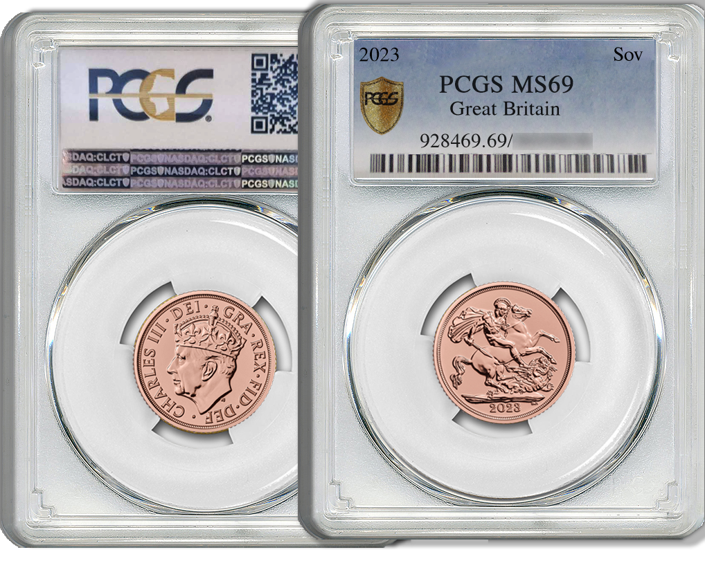 PCGS-Graded British Sovereign £1 Charles III 2023 MS69 | Rosland Gold