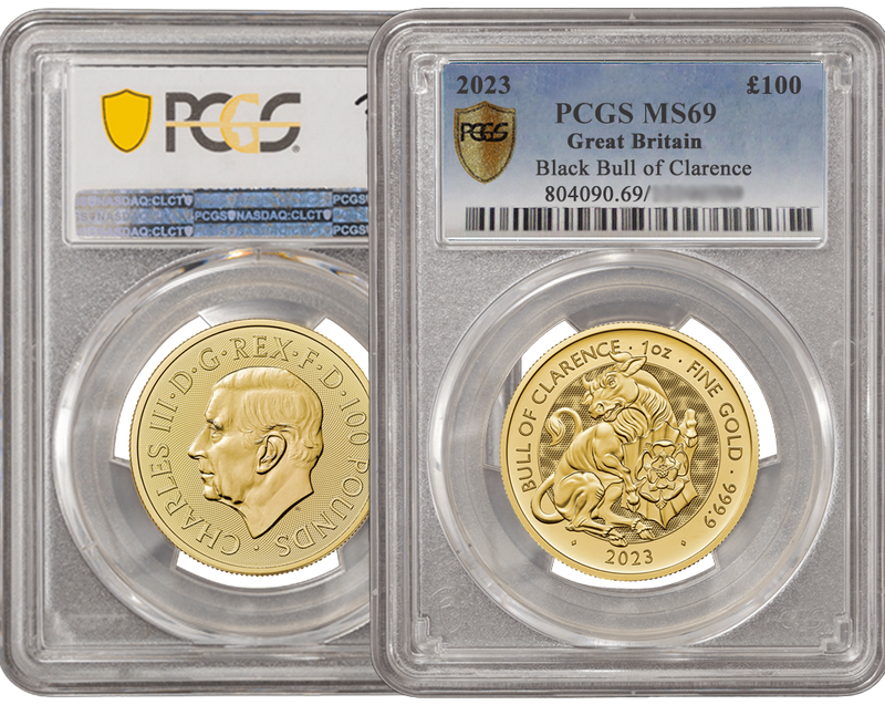 Royal Tudor Beasts 2023 Bull of Clarence 1oz PCGS-graded