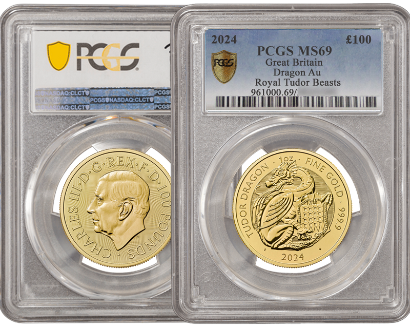 Royal Tudor Beasts 2024 Tudor Dragon 1oz PCGS-graded