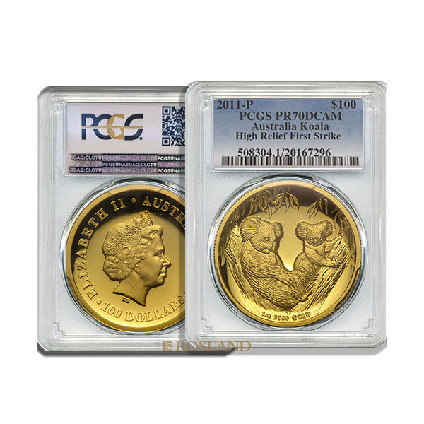 1 ounce gold coin 2011 australia koala pr70dcam fs hr blister double