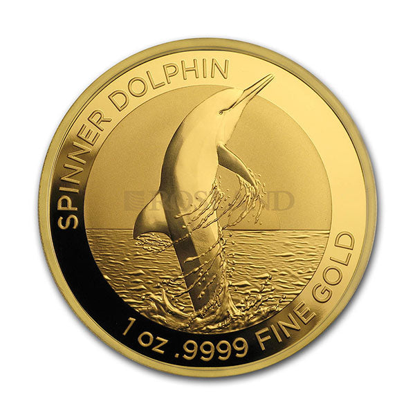 1 ounce gold coin 2020 ram bottlenose dolphin back