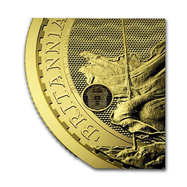 1 ounce gold coin 2021 Britannia zoomed in