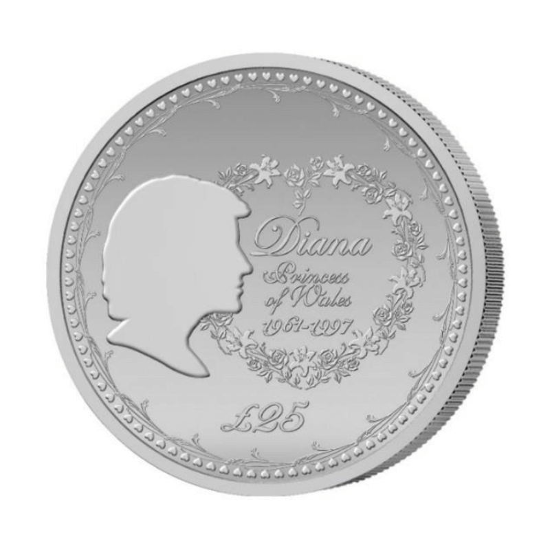 Princess Diana 2017 5oz Silver Proof £25 Coin in box