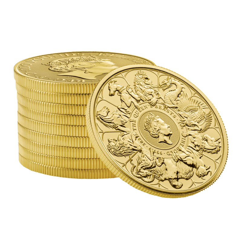 Queen's Beasts 2021 24k Gold Completer Coin MS70
