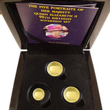 five portraits gold coins