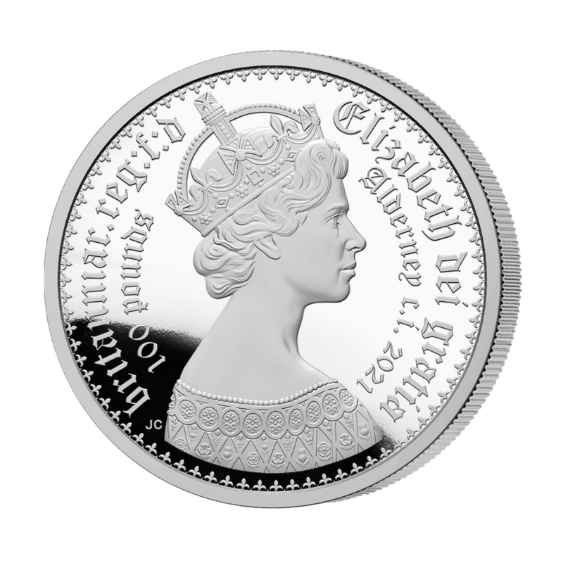 Gothic Crown Shields 2021 1kg Silver £100 Coin
