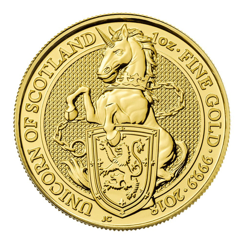 The Queen's Beasts 2018 24k Unicorn of Scotland MS68
