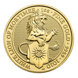 The Queen's Beasts 2021 24k Gold White Lion MS70