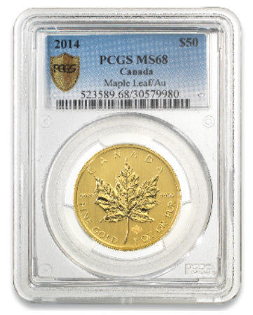 PCGS MS68 Canada Maple Leaf gold coin